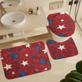 thumbnail image 6 of 4 Pcs Shower Curtain Set Holiday American Flag Rustic Blue Red Stars with Rugs Toilet Lid Cover And Bath Mat Memorial Day Patriotic Shower Curtain with 12 Hooks for Bathroom Decor 72inch X 72inch, 6 of 8