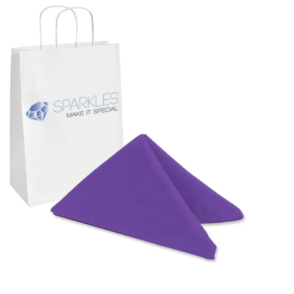 10 Pcs 17"X17" Inch Polyester Cloth Napkin - Purple - Wedding Linen Ag