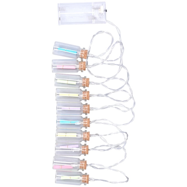 Cadena de luz BuyWeekMX Botellas de vidrio 10 LED Mensaje