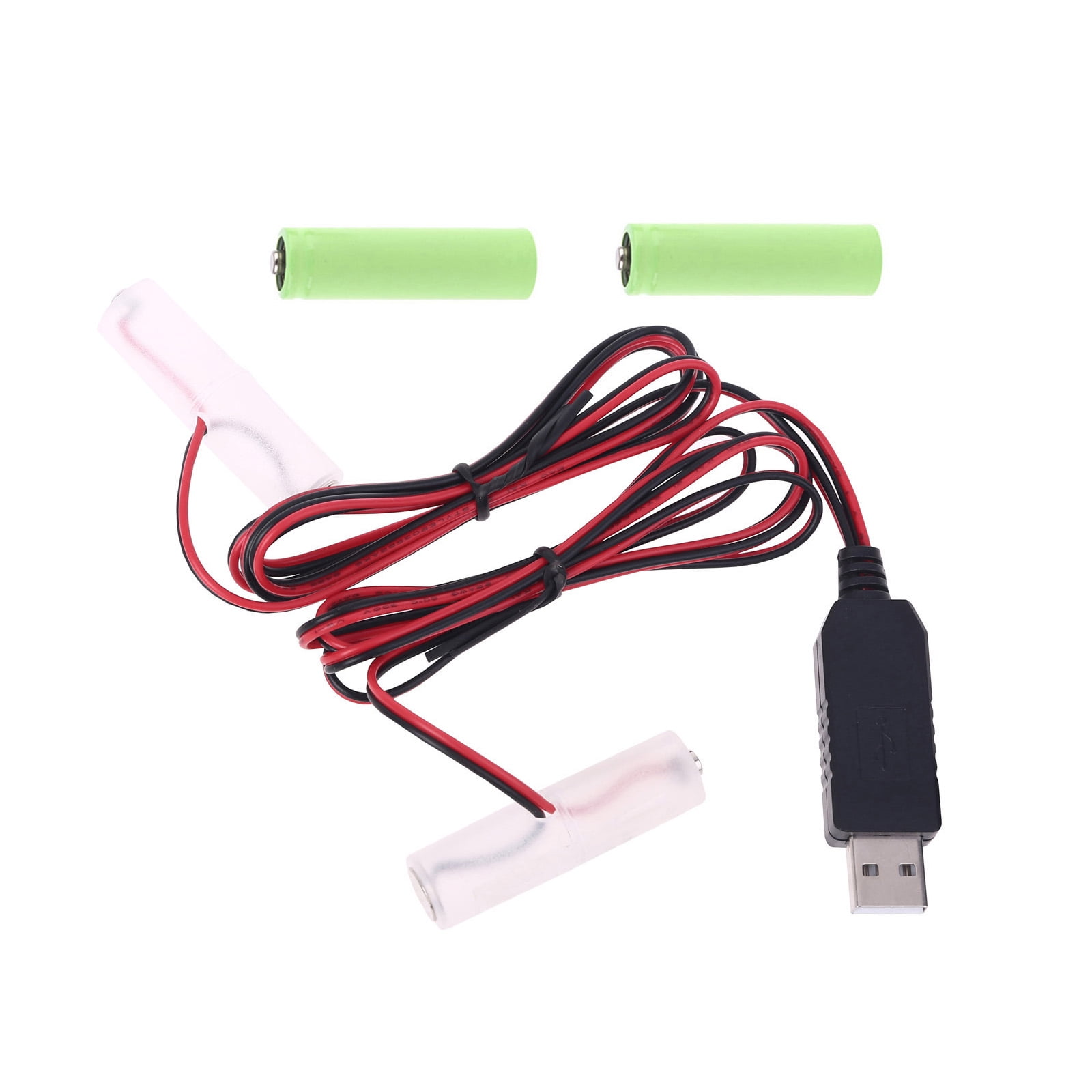 JUNTEX 2in1 5V USB to 3V Dual LR6 LR03 Battery Power Supply Cable