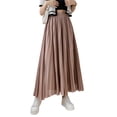 thumbnail image 2 of Xioeram Women Wide Leg Pleated Pants Elastic High Waist Chiffon Pants Summer Loose Fit Solid Color Casual Trousers Streetwear, 2 of 8