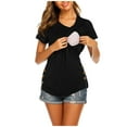 thumbnail image 2 of Tejiojio Maternity/Labor/Nursing Clothing Women's Maternity Short Sleeve Side Button Tunic Nursing Tops For Breastfeeding, 2 of 8