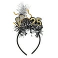 thumbnail image 1 of Diademas de Año Nuevo 2025 con lentejuelas y estrellas brillantes para celebraciones de fin de año y fiestas Accesorios de fiesta para celebraciones festivas, divertidas y con estilo Color negro, 1 of 7