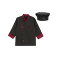 thumbnail image 3 of inhzoy Mens Unisex Chef Coat Jacket Restaurant Kitchen Work Shirt Cooking Chef Uniform Black-A 3XL, 3 of 6