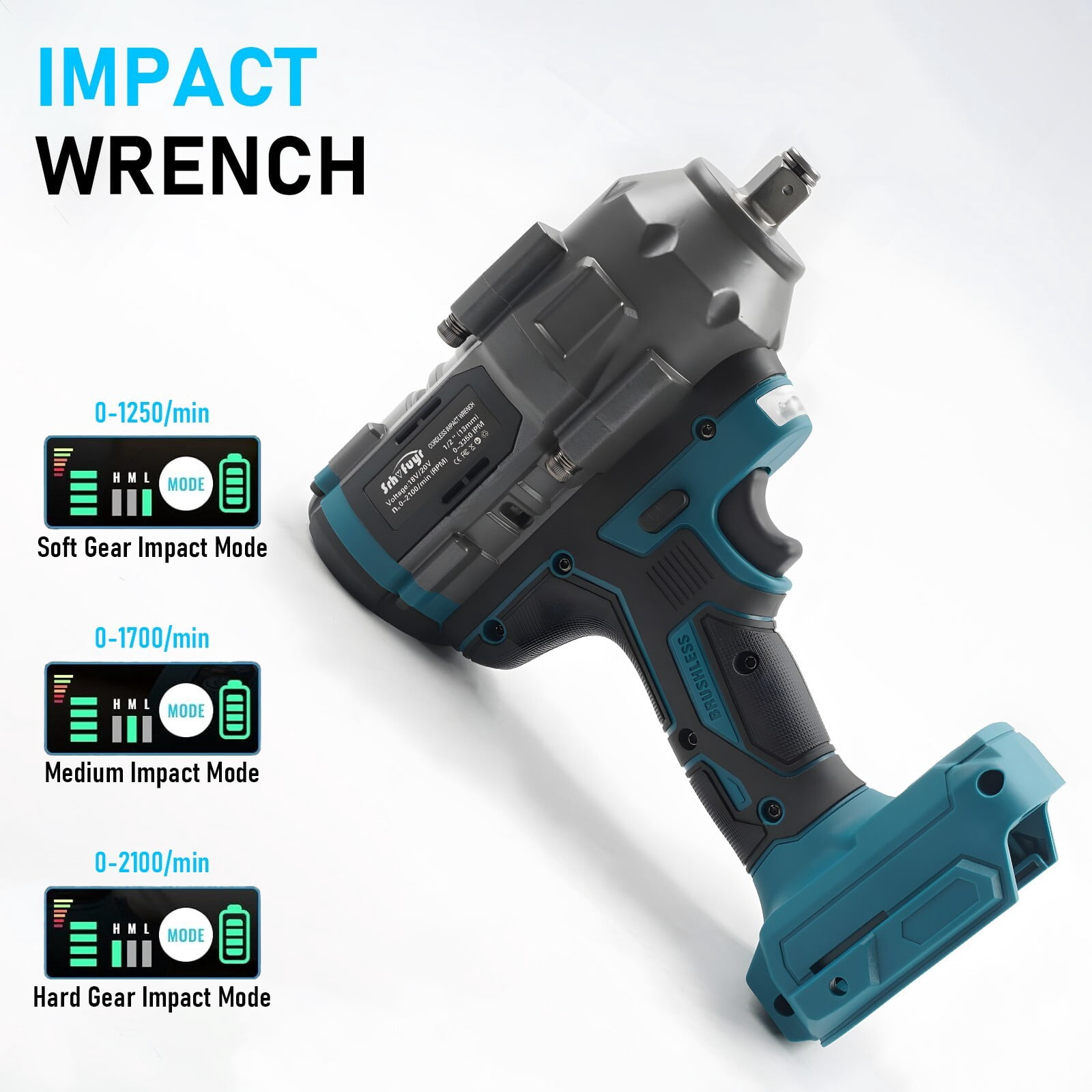 Cordless Impact Wrench 1/2 inch Up to 740FT-LBS For Makita 18V (No Battery)