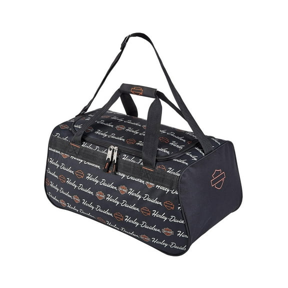 Harley-Davidson Signature Script Sports Duffel Bag w/ Adjustable Strap - Black, Harley Davidson