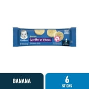 Gerber Snacks for Baby Soothe n Chew Teething Sticks Banana, 0.53 oz Box (6 Pack)