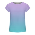 thumbnail image 4 of SDNall Gradient Summer T-Shirts for Women 2024 Casual Gradient Color Short Sleeved T-Shirt Tunic Blouse Tops (Blue,Sizes:S-4XL), 4 of 9