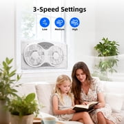 BEYOND BREEZE 9 Twin Window Fan, 3-Speed Expandable Window Fan with Reversible Airflow and Remote Control, New