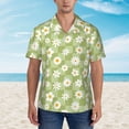thumbnail image 6 of Picia Daisies Flowers Gentle Cotton Regular Fit Short Sleeve Casual Hawaiian Shirt for Men-XX-Large, 6 of 9