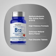 Methylcobalamin B-12 1000 mcg | 120 Fast Dissolve Tablets for Men and Women | by Piping Rock