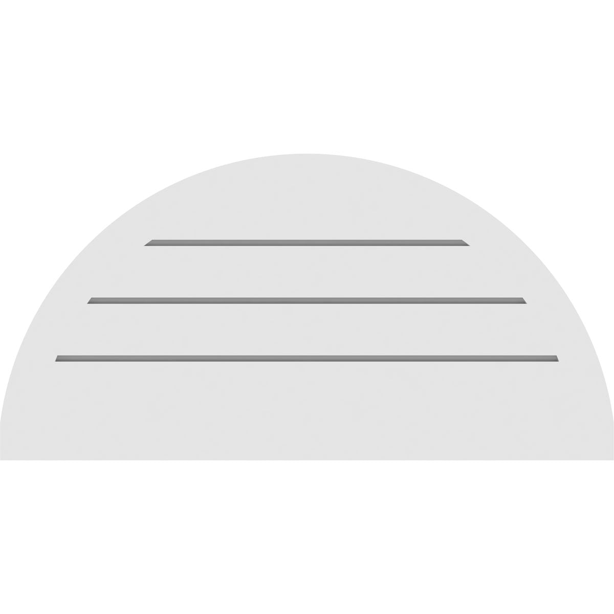 40"W  x 20"H Half Round Surface Mount PVC Gable Vent: Functional, w/ 2"W x 2"P Brickmould Sill Frame