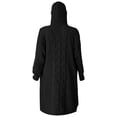 thumbnail image 4 of DuoJiaJ Long Hooded Cardigan Sweater Coat Knit Open Front Outwear Wrap For Fall Winter Casual Plus Size Crewneck Sweater Black L, 4 of 4