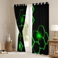 thumbnail image 3 of jejeloiu Modern Abstract Geometric Curtains Pack of 2 (42x84 Each),Neon Honeycomb Hexagon Curtains Blackout,Green Black Bedroom Curtains For Boys Kids,Microfiber Bedroom Decor, 3 of 6