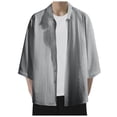 thumbnail image 7 of Siilsaa Mens Shirts Shirts for Men, Summer Mens Casual Short Sleeve Button Down Shirts(Grey,3XL), 7 of 7