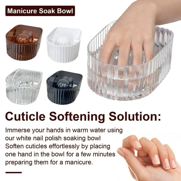 Soumake 2Pcs Manicure Hand Soak Bowl Polish Manicure Soak Off Bowl Hand Wash Soaker Tray for Home Salon Acrylic Polish Remover Bowl DIY Manicure Tools