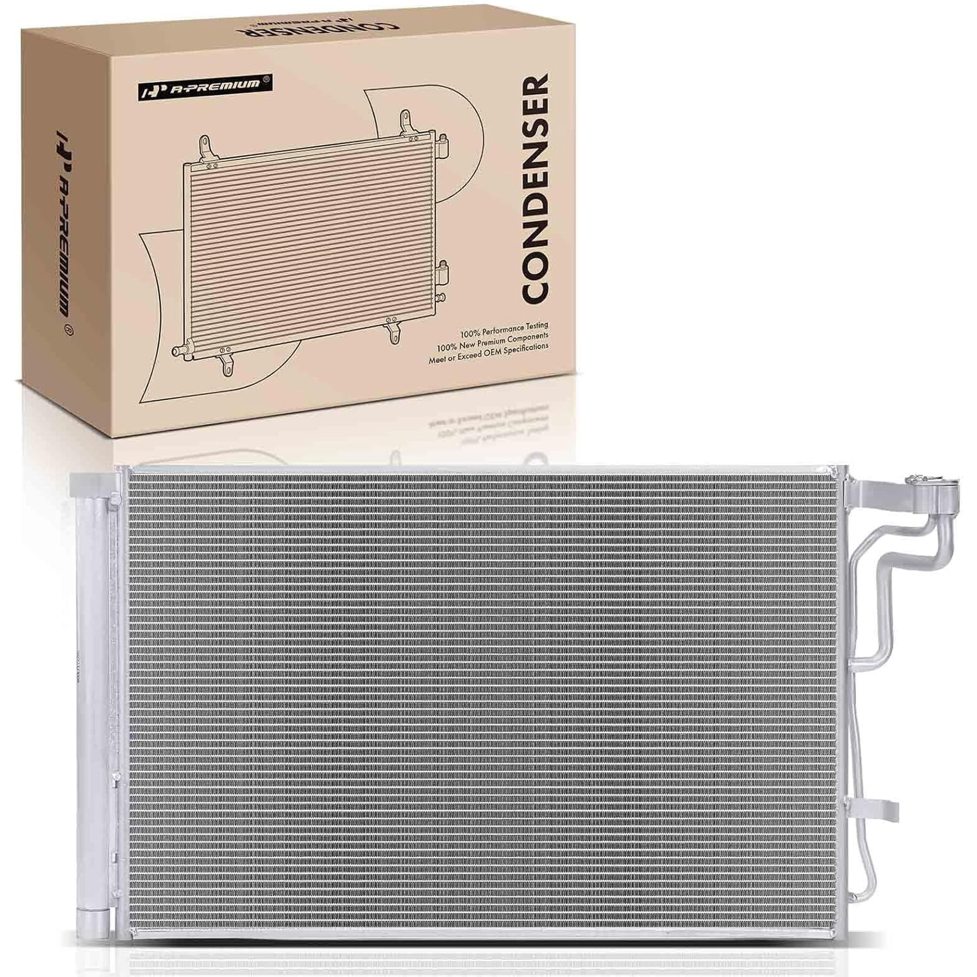 A-Premium Air Conditioning Condenser Compatible with Hyundai | for Elantra 2021-2025 L4 2.0L AC Condenser, Replace# 97606AA000, Parallel Flow Aluminum Core, Stable Cooling & OE Fit