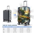 thumbnail image 4 of Susaid Cozy Cottage Lakeside Sunset Print Elastic Washable Suitcase Cover with Hidden Zipper, Fits 18-32 Inch Luggage for Protection During Travel-Medium, 4 of 7