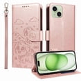 thumbnail image 1 of Funda Cartera GANGXUN con Diseño de Perrito en Relieve para iPhone 15 Plus , Protección 360° con Ranuras y Correa Desmontable, 1 of 6