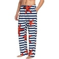thumbnail image 2 of Junzan Men'S Pajama Pants Starfish Navy Blue Stripe Sleepwear Pants Pj Bottoms Drawstring And Pockets, 2 of 9