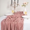 thumbnail image 4 of YAOMOBB Tablecloth Decor Tear Resistant Table Runner Machine Washable Non fade Bohemian Style Semi Sheer Cheesecloth Crumpled Table Decoration, 4 of 5
