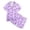 Purple, variant on REDARER Girls Casual Bow Printed Button Lapel Short Sleeved Top Shorts and Pajamas Set,5-6 Years