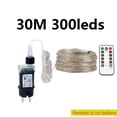 thumbnail image 3 of Guirnalda de luces LED de 100 m y 200 m con alambre plateado, guirnalda navideña para exteriores, calle, árbol de Año Nuevo, decoración para bodas y fiestas, 3 of 5