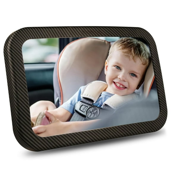 Universal Car Interior Rearview Mirror - Wide Angle Convex Safety Mirror for Backseat, Adjustable Right Side Mount.