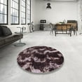 thumbnail image 4 of Ahgly Company Machine Washable Indoor Square Abstract Rose Dust Purple Area Rugs, 7' Square, 4 of 7