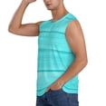 thumbnail image 3 of Lsque Turquoise Wooden Print Men's Cotton Blend Sleeveless Muscle Shirts (S-3XL)- Moisture Wicking, Odor Protection, UPF 30+,Large, 3 of 8