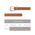 thumbnail image 4 of INSPIRE CHIC Women Gold Buckle Pure Belts, 1.1" Width Causal Simple Faux Leather Waistband for Men and Women 43.3x1.1"(LxW) Red Brown, 4 of 6