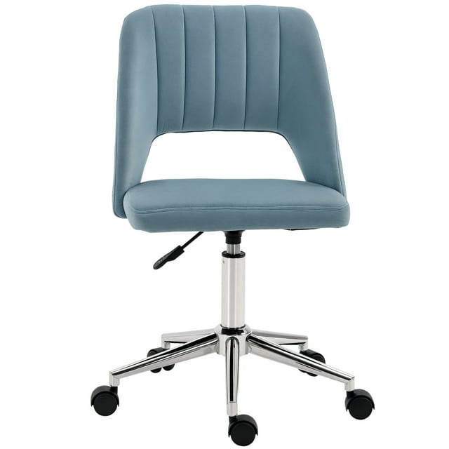 Vinsetto Armless Office Chair Swivel Computer Desk Chair, Sky Blue