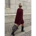 thumbnail image 3 of Nuevo Borgoña, suéter de punto pesado con cuello redondo para mujer, Jersey informal cálido de manga larga para mujer, jerséis de calle para mujer de otoño, 3 of 5