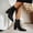 Black, variant on YOUYEDIAN Boots for Women Fall Winter Fashion High Block Heel Versatile Pointed Toe Mid Top Booties Side Zipper Warm Comfy Shoes