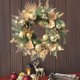 thumbnail image 4 of Adornos Navideños Bola Dorada Hoja Pe Aguja Anillo Flor Anillo Puerta Colgante, 4 of 6