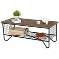 thumbnail image 1 of Gymax Coffee Accent Cocktail Sofa Side Table Solid Metal Frame Bedroom W/Lower Shelf, 1 of 10