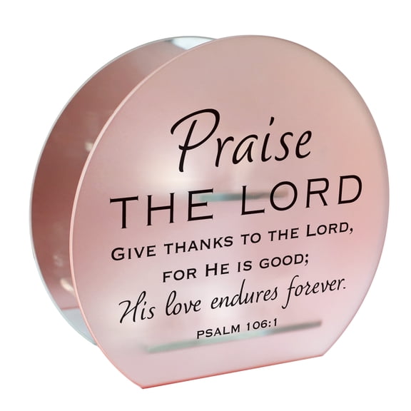 Elanze Designs For He Is Good Blush 8 Inch Frosted Glass Mirrored Tea Light Holder