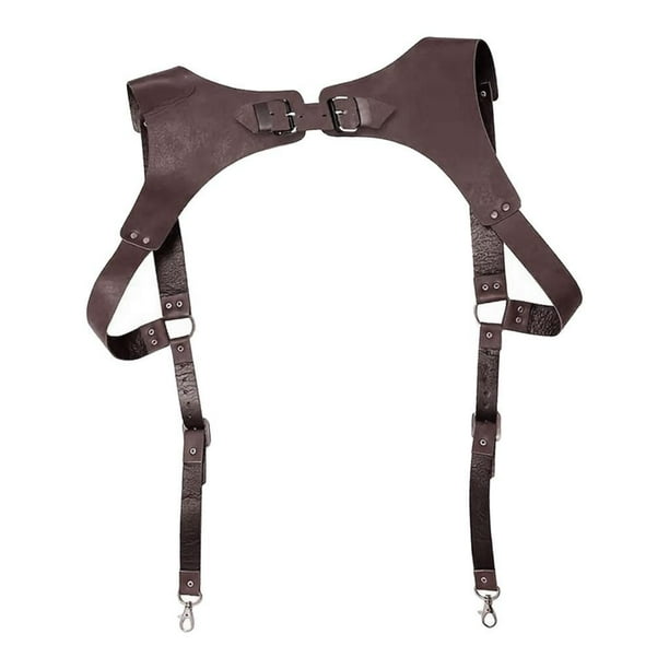 Cinturón punk para hombre, accesorios, cinturones ajustables, chaleco con correa para el pecho Marrón