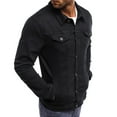 thumbnail image 1 of Men's Autumn Winter Button Solid Color Vintage Denim Jacket Tops Blouse Coat 2XL, 1 of 5