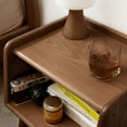 thumbnail image 5 of Greater Bedside Table Brown Boho Nightstand with Open Storage Shelf Mid Century Modern Coffee Table Small Side Table for Bedroom and Dorm Natural Wood Nightstand, 5 of 8