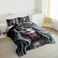 thumbnail image 6 of jejeloiu Gothic Horror Art Queen Comforter Set,Dark Aesthetic Bedding Sets,Spooky Halloween Bedding Comforter Set For Girls Boys,Luxury Bedroom Decor Reversible,3pcs, 6 of 8