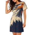thumbnail image 2 of Daiia American Bald Eagle A Print Women's Nightshirt Soft Nightgowns for Women Short Sleeve dress Short-sleeved Sleepwear, 2 of 6
