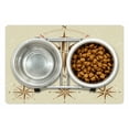 thumbnail image 1 of Compass Pet Mat for Food and Water, 4 Different Compasses in Retro Colors Discovery Equipment Where Nautical Marine, Non-Slip Rubber Mat for Dogs and Cats, 18" X 12", by Ambesonne, 1 of 2
