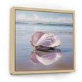 thumbnail image 2 of Designart "Seaside Reflections Beige Clam art painting" Animals Floater Framed Canvas Wall Art, 2 of 7