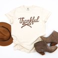 thumbnail image 2 of Thankful Coquette Distressed - Womens Garment Dyed Tee, 2 of 8