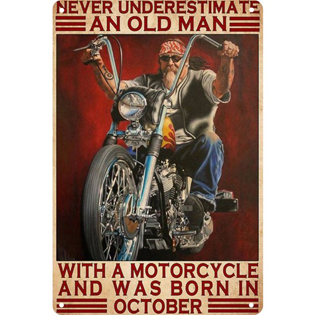 Letrero Placa Metal Paseo en Motocicleta Hojalata Póster Artístico Pared para Cafetería Y Bar Ygjytge