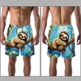 thumbnail image 3 of luoweisi Men's Beach Shorts Quick Dry Swim Trunks with Mesh Lining Sloth S, 3 of 5