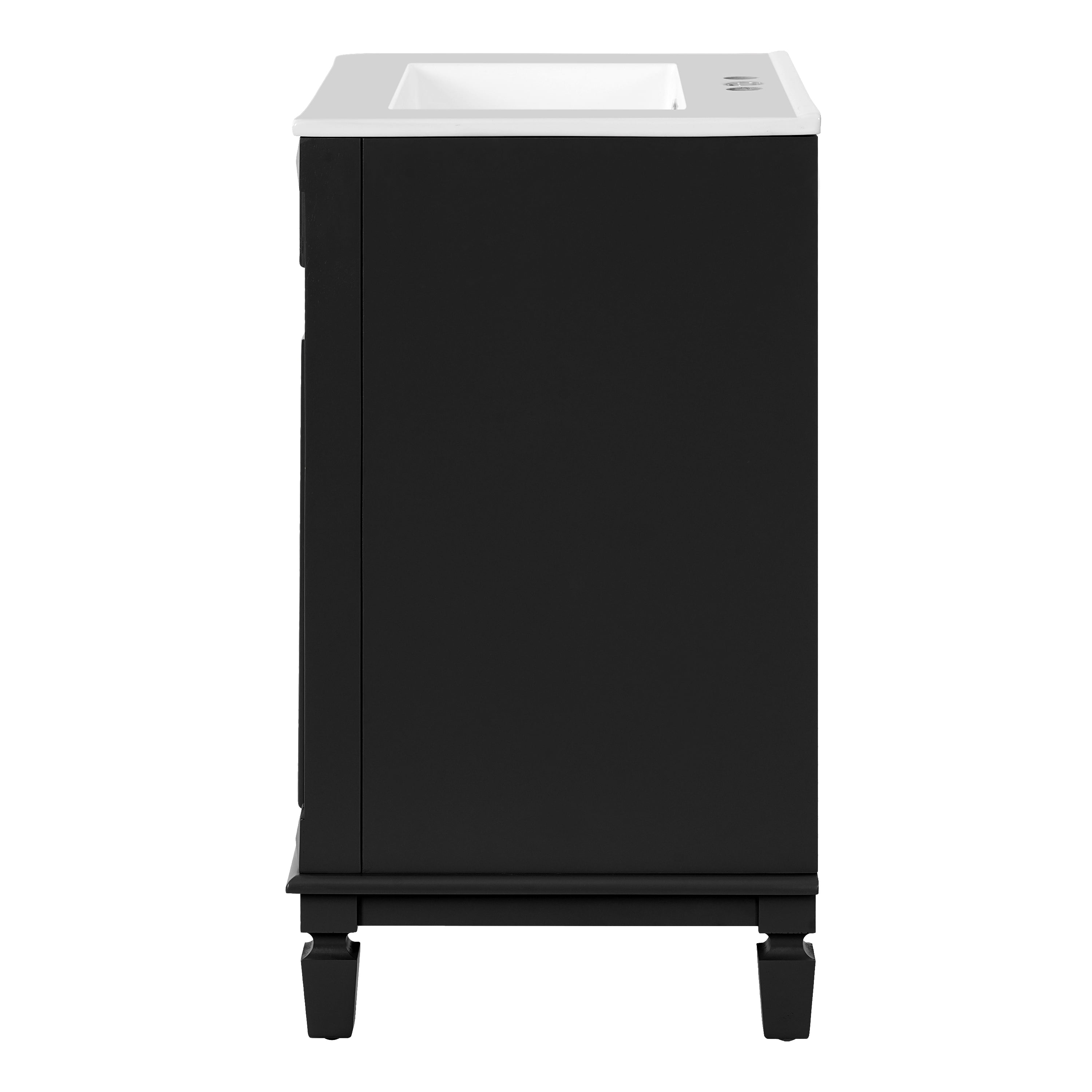 Euroco 24'' Bathroom Vanity with Top Sink, Modern Bathroom Storage Cabinet with 2 Soft-Closing Doors and Adjustable Shelf, Solid Wood Frame
