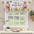 thumbnail image 3 of 2 Pack Valances for Windows, Spring Groundhog Window Valances for Living Room/Bedroom/Bathroom, Watercolor Sunflower Botanical Vintage Light Filtering Kitchen Curtain Valance 42"W x18" L, 3 of 9