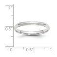 thumbnail image 4 of 10k White Gold 2.5mm Half Round with Edge Wedding Band Size 7.5 1WHRE025, 4 of 5